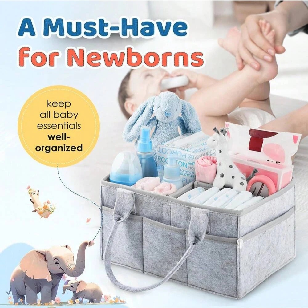 Baby Nursery Gender Neutral - 손잡이가 있는 아기 기저귀 보관함, 성별