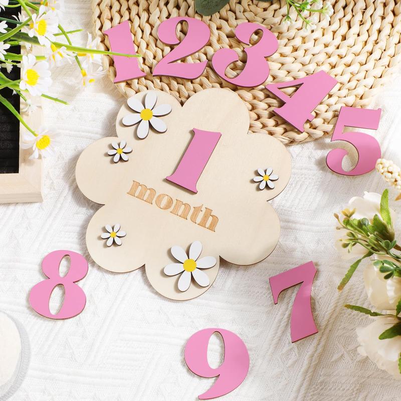 Milestone Card Set - 나무 아기 월별 성장 카드 꽃