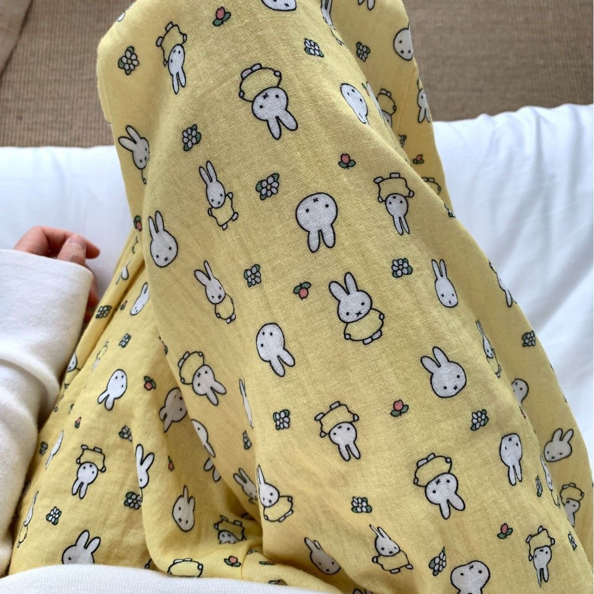 Baby Nursery Yellow - 옐로우 바텀 미피 100% 면 이중