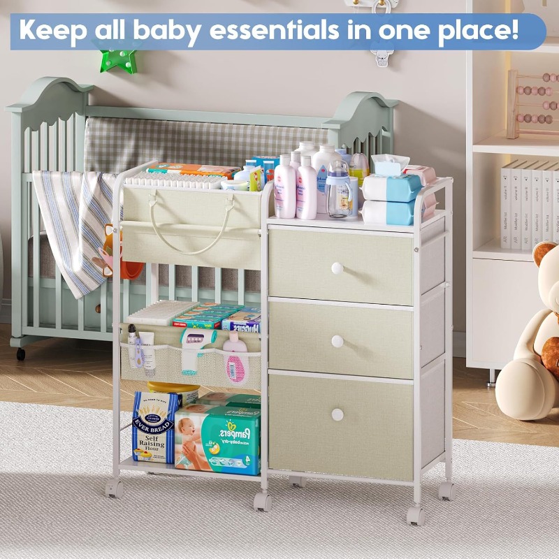 대용량 아기 기저귀 정리함 카트 3단 이동식 수납 서랍 - Baby Nursery Utility Cart 리뷰 및 가격