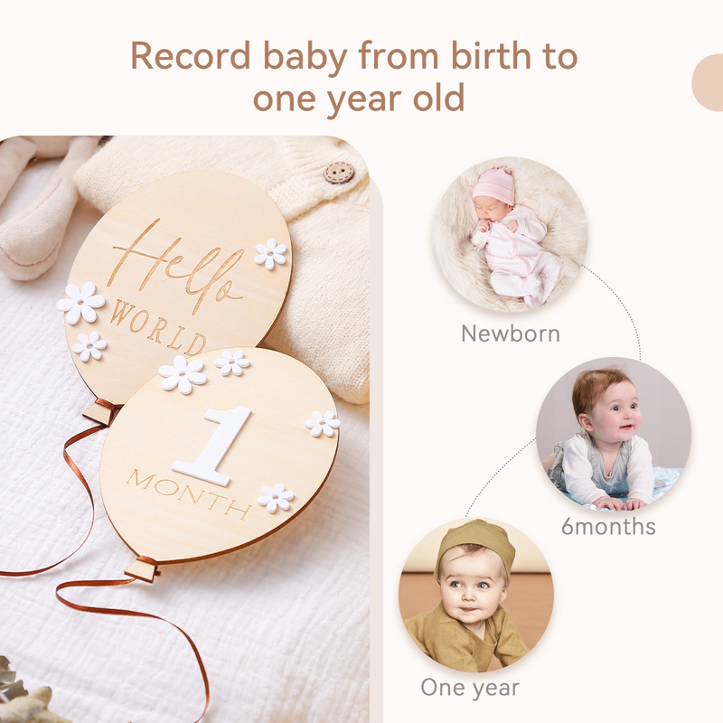 2Pcs 아기 나무 풍선 마일스톤 카드 사진 액세서리  - Milestone Card Set 리뷰 및 가격