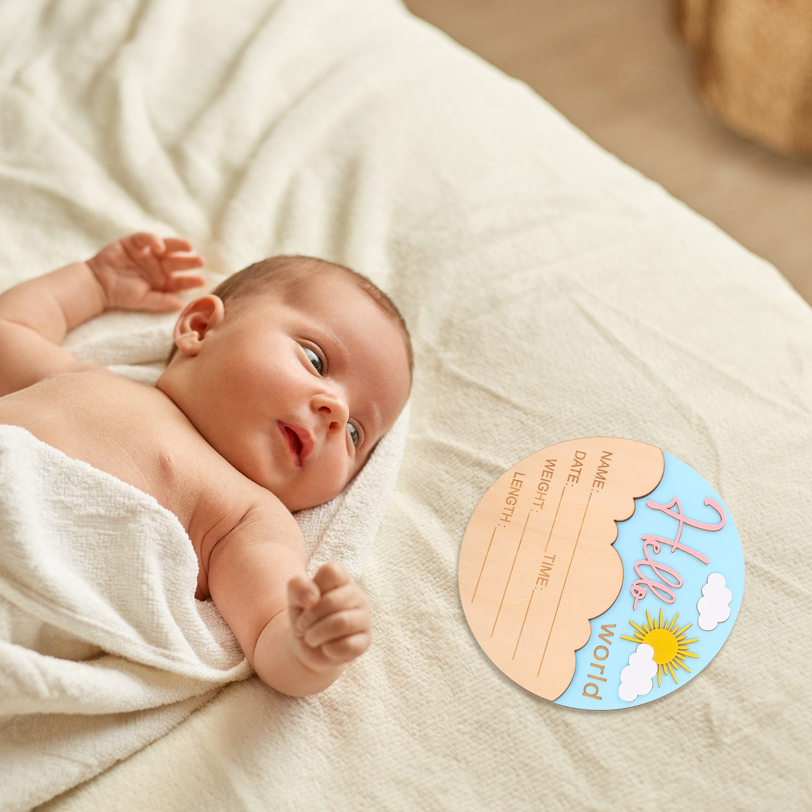 신생아 출생 알림 명패 나무 원형 출생 이름 표지판 성 - Baby Nursery Gender Neutral 리뷰 및 가격