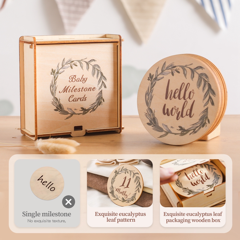 8Pcs 나무 아기 마일스톤 카드 번호 월간 기념 카드 - Milestone Card Set 리뷰 및 가격